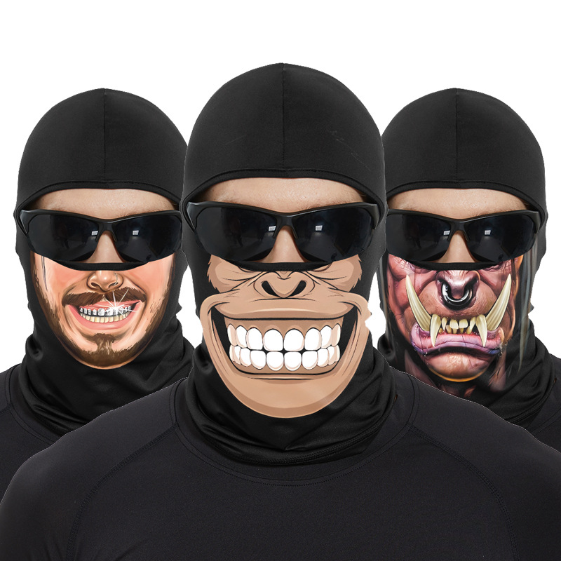 Skull Cap Helmet Liner - مضحك القرد الفم الجمجمة بالاكلافا للرجال