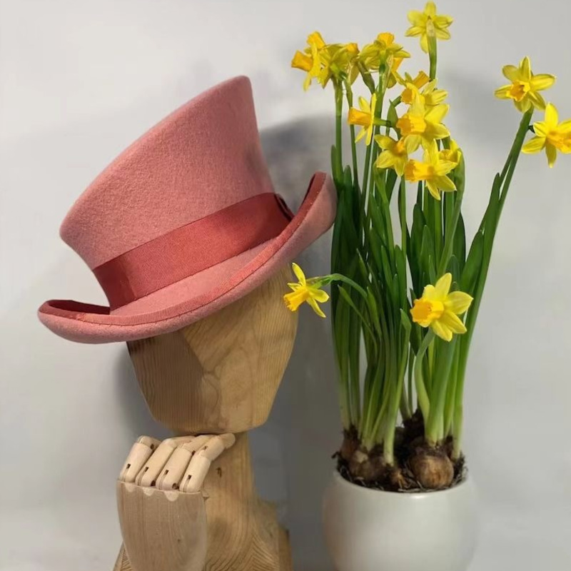 Fedora Hat Wool - قبعة فيدورا من الصوف المبطن بشريط
