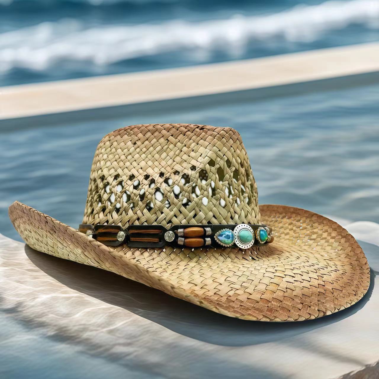 قبعة رعاة البقر المرصعة بالأحج - مراجعة Cowboy Hat Straw وسعره