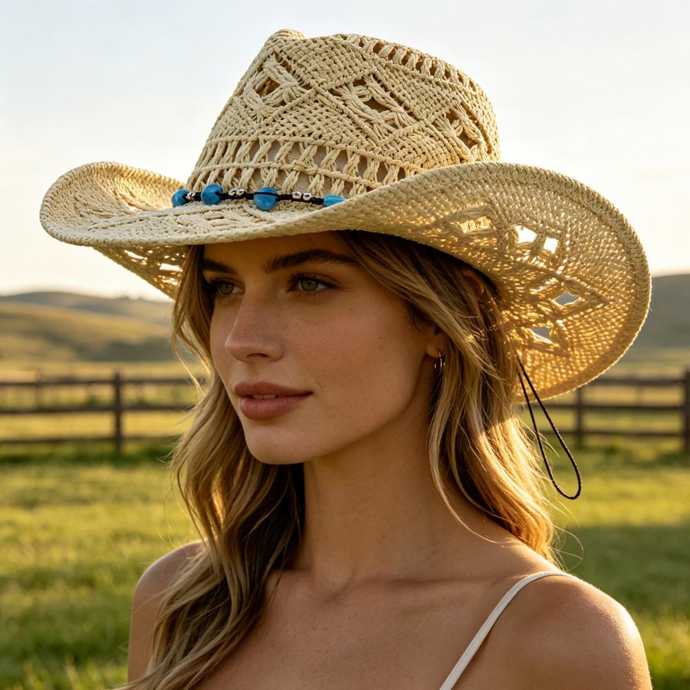 قبعة رعاة البقر واسعة الحواف،  - مراجعة Cowboy Hat Straw وسعره